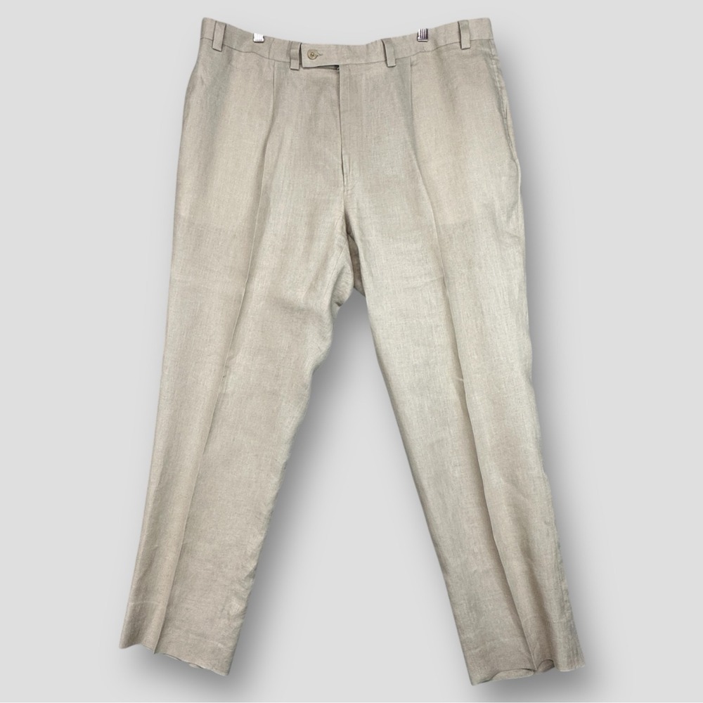 Calvin‎ Klein Men's 100% Linen Pants Size 42R Outdoor Event Wedding Preppy Ivory